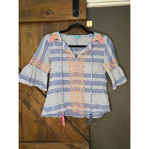 Letarte Tops - Letarte embroidered summer blouse women’s XS